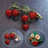 Pinnen broches emaille aardbeienbroches fruit schattig bloem aardbeimeisje broche broche email zijden sjaal gespog kleding diy hoed tas accessoires z0421