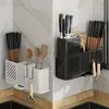 1pc Chopsticks Cage With Knife Holder, Wall-mounted Utensils Draining Shelf, Chopsticks Holder, Tableware Storage Box For Sink Countertop, Home Kitchen Supplies