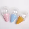 Emballage cadeau Boîte à bonbons en plastique en forme de crème glacée 8pcs / Set Stockage créatif Emballage de sucre transparent pour la fête d'anniversaire de mariage