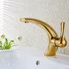 キッチン蛇口Vidric Faucet Modern Creative Washa Designバスルームゴールドミキサーと冷水タップオイル