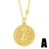 Pendant Necklaces Gold Plated Chain Round Sun Necklace Jewelry For Women Polishing Angel Wing Coin Choker Men Trend Minimalist Couple Gift