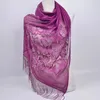 Scarves 175 60Cm Elegant Women Floral Lace Scarf Shawl Tassels Party Wedding Veil India Arab Muslim Hijabs