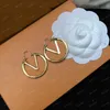 3 cm 4 cm 5 cm złote kolczyki stadnonerowe projektant dla kobiet Jewlery Letter Stud Luksusowa marka Hoop Earring z przyjęciem weselnym z