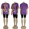 Iki Parçalı Jersey Set Kadın Tasarımcı Eşofman Yaz Batik Baskı Kıyafetler Rahat T Gömlek Şort Jogging Yapan Spor Takım Elbise Moda O-Boyun