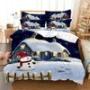 Bedding sets Merry Christmas Green Snow Man 2023 Kids Quilt Full King Size3Pcs Duvet Cover Linen Set Bedspread200x200 240x220 231120