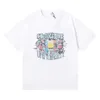 Fashion Niche Rhude Flag Blumendruck Unisex Lässiges, locker sitzendes Kurzarm-T-Shirt