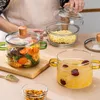 Skålar hög borosilikatglas simmer potten dammsäker ergonomisk med handtag design för matlagning ramen havregryn och andra rätter