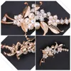 Pins Brooches Elegant Floral Brooch Bauhinia Pearl Brooch Pin Crystal Rhinestones Flower Brooches For Women Plant Jewelry Bouquet Decoration Z0421