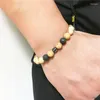 Strand fosco contas pulseira masculina de alta qualidade imagem natural jaspers cura energia pulso mala jóias