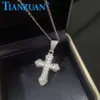 Collier hip hop classique en argent Sterling Moissanite, pendentif croix 25x47mm, cadeaux pour femmes, bijoux fins