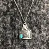 Pendant Necklaces Western Design Cow Ear Tag Embossed Floral Turquoise Stone Dots Pendant Choker Necklaces for Women Cowgirl Neck Jewelry Gift R231114