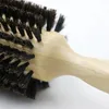 Escovas de cabelo 6 tamanhos barbeiro salão de madeira lidar com cerdas de javali escova redonda removível cauda profissional cabeleireiro escova de cabelo pente redondo 231121