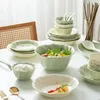 Zestawy zastaw obiadowych Zestawy stołowe Białe ceramiczne przybory kuchenne Talerz Luksusowe przedmioty Conjunto de Pratos para jantar Completo Home
