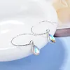 Stud Küpeler Aytaşı Gözyaşı Su Damlası Cam Kristal Küpe Koşunlu Kulak Kancası Kadın Düğün Partisi Songon Mücevher Hediyesi