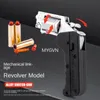 Alloy Revoer Lifecard Toy Gun Pistol Foldable Soft Bullet Shell Ejection Blaster Launcher for Boys Adults New Year Gifts Toys