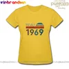 Dames T-shirts Dames gemaakt in 1969 Shirt Mode Mannen Vrouw Katoen Korte mouw T-shirt Vintage Street chic Tops 60e verjaardagscadeau T-shirt