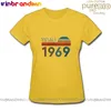 Damen T-Shirts Damen Made in 1969 Shirt Mode Männer Frau Baumwolle Kurzarm T-Shirt Vintage Streetwear Tops 60. Geburtstag Geschenk TShirt