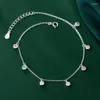 Fußkettchen ANENJERY Runde Zarte Zirkon Charme Fußkettchen Für Frauen Armband Einfache Mode Schmuck Großhandel