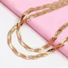 Chains 585 Purple Gold Plated 14K Rose Soft Chunky Necklace For Men And Women Style Stacked Charm Hip-hop Party Jewelry