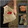 Sacs de rangement Sac de recherche de nourriture en plein air Portable Pochette de cueillette de fruits Pliable Berry Puch Randonnée Cam Dstring Toile Lx5141 Drop Livraison Dhucj