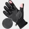 Sporthandskar Vinterfiske 2 Finger Flip Waterproof Windproof Pograf Män Kvinnor Velvet Varmt skydd Fisk Fiske 231121