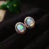 Colife Jewelry 100% 천연 오팔 귀걸이 5x7mm 100% Real Australia Opal Earrings Fashion 925 Silver Opal Jewelry