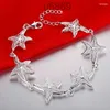 Link Bracelets Chain Arrive Fine Nice Charms Star Fishstar Silver Color For Women Wedding High Quality Fashion Jewelry Christmas GiftsLink L GA1L