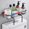 Bathroom Shelves Bathroom Wall Mounted Storage Rack Shampoo Cosmetics Toilet Shelf Household Supplies Punch-Free Toilet Rack Bathroom Accessories 230421