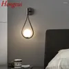 Vägglampor Hongcui inomhus mässingslampa Led Black Sconce Lighting Glass Creative Simple Decor for Home Living Room Sovrum