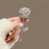 Brooches Korean Elegant Pearl Rose Flower For Women Rhinestone Crystal Enamel Pins Fashion Corsage Jewelry High Quality