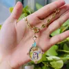 Pendant Necklaces Dainty Fashion Gold Plated Brass Virgin Mary Religious Cubic Zircon The Virgin's Cradle Necklace