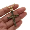 Ketten Gold Farbe 2023 Angekommen Cool Mens Boy Schmuck Kreuz Anhänger Micro Pave Full Cubic Zirkonia gefüllt Männer Halskette