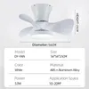 Ventilateur à trois feuilles monté au plafond, 53W DC, fréquence Variable, silencieux, petite lampe pour Restaurant et Bar