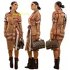 2023 European and American famous brand luxury women's clothing autumn and winter elegant mid-length sexy dress (including belt)