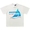 Vêtements de mode de créateurs T-shirts T-shirts américains à la mode Rhude Cartoon Summer Sailing Street Lâche Polyvalent Coton T-shirt à manches courtes pour hommes en gros E1VN