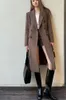 Kadın Trençkotları 167945 Moda Klasik Modaya Gizli Lüks Tasarımcı Sonbahar/ Kış Çifte Göğüslü Yakıt Yünlü Uzun Ceket Kadın C4