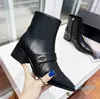 Trabalho de negócios feminino Elegante decoração de neve anti -Slip Knight Boots Martin Boots Botas de Meias Casuais