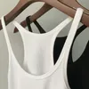 Camisoles Tanks Frauen Tops Sommer Stil 2 Farben Schwarz und Weiß Lässige Camisole Damen Baumwolle Blended Inner Base Top 230421