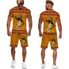 Suits-survêtement masculins Africain Print pour deux pièces pour hommes de style ethnique Streetwear T-shirts d'été / shorts / costume de survêtement folk-client décontracté 230421