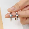 Klusterringar oregelbundna Cross Star Opal Natural Stone Ring for Women Men Par Moonstone Geometric Egirl Fashion Jewelry