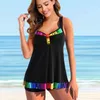 Kvinnors badkläder bikini mönster baddräkt tankini sommar dam mode trend semester kostym baddräkt s-6xl 230421