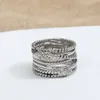 DY Twisted Gevlochten met doos Bandringen Designer Mode-sieraden voor Mannen Vrouwen Klassieke 925 Sterling Zilveren Ring Kabeldraad Vintage X-vorm Verloving Kerstcadeaus