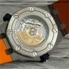 Montre Audemar Pigue en acier Royal Oak Montres de luxe Audemar Pigue Royal Oak Offshore Diver 42 mm Orange Tangerine Bleu 15710ST HB8R