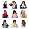 Foulards Noeud Papillon Fausses Fourrures Faux Col Écharpe Hiver Peluche Foulard