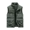 Men's Vests Warm Waistcoat Men Vest Cozy Winter Plush Sleeveless With Stand Collar Zipper Closure Pockets For Warmth