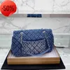 Shoulder Bags Channel Denim Blue cc Flap Luxury Designer Women Handbag Tote Shopping Crossbody Vintage Embroidery Pr