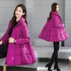 Kvinnors dike rockar ner bomullsjackor Vinterkoreansk version förtjockade a-line Big Swing Puffy Cloak Parkas Coat Women Ytterkläder Fashion