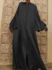 Vêtements ethniques Onecozyday 2023 Robe de mode musulmane Printemps Manches chauve-souris Couleur unie Robes de soirée élégantes pour les femmes islamiques