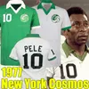 Футбольные майки в стиле ретро New York Cosmos 1977 # 10 PELE Croyff Beckenbauer, домашние белые, зеленые, классические, винтажные, футбольные рубашки, униформа для мужчин