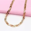 Chains 585 Purple Gold Plated 14K Rose Soft Chunky Necklace For Men And Women Style Stacked Charm Hip-hop Party Jewelry